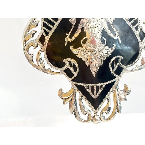 Siam Sterling Silver Vintage Hand Carved Figure Cutout & Ornate Brooch - Picture 10 of 10